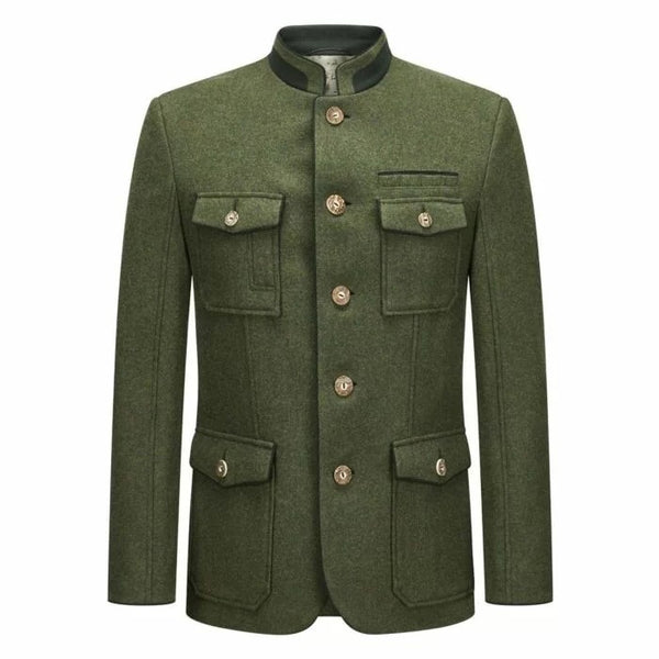 Men's Premium Loden Wool Bavarian Trachten Jacket – Traditional German Tyrolean Oktoberfest Coat