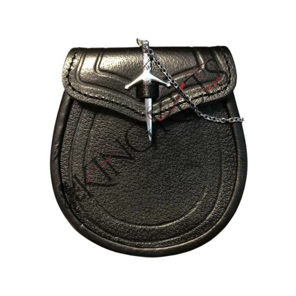 Black Leather With Scottish Thistle