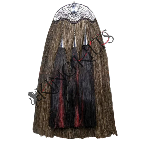 Brown Horsehair Cantle Silver Sporran