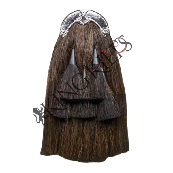Silver Cantle Horse Hair Brown Sporran