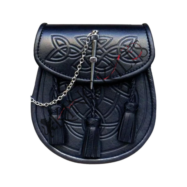 Traditional Embossed Leather Kilt Sporran