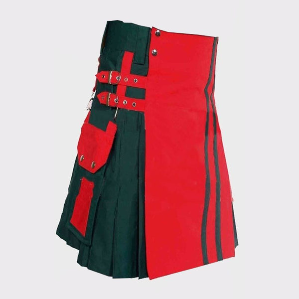  Red and Green Hybrid Kilt