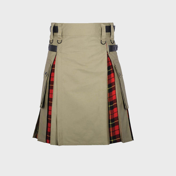  Charming Khaki Hybrid Tartan Kilt