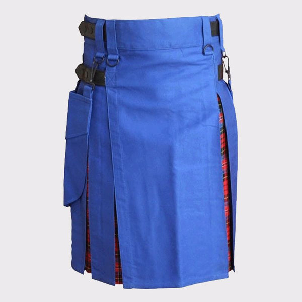 Blue Kilt with Hybrid Kilt Style Tartan