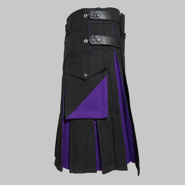  Purple and Black Premium Hybrid Kilt