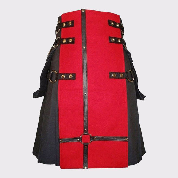  Red and black Gothic Kilt with Cross
