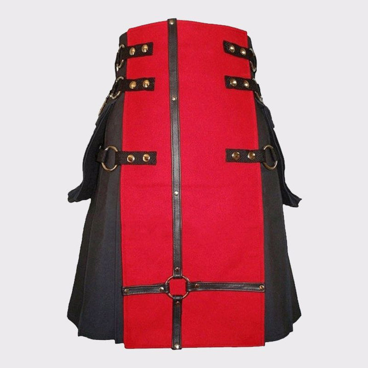  Red and black Gothic Kilt with Cross