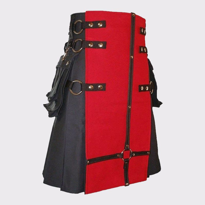  Red and black Gothic Kilt with Cross